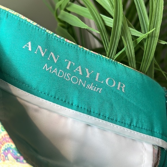 Ann Taylor Madison Skirt 0P Petite Colorful Preppy - Picture 6 of 8